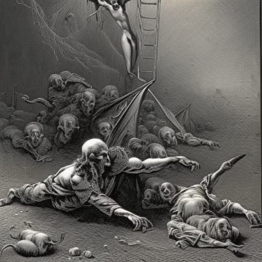 Horrific Torture Scene in Style of Doré