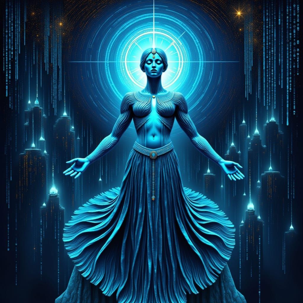 Celestial Being Unveils Glitched Digital Riddles in Pixelate...