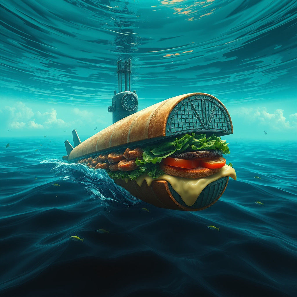 Giant Submarine Sandwich Rises from the Ocean