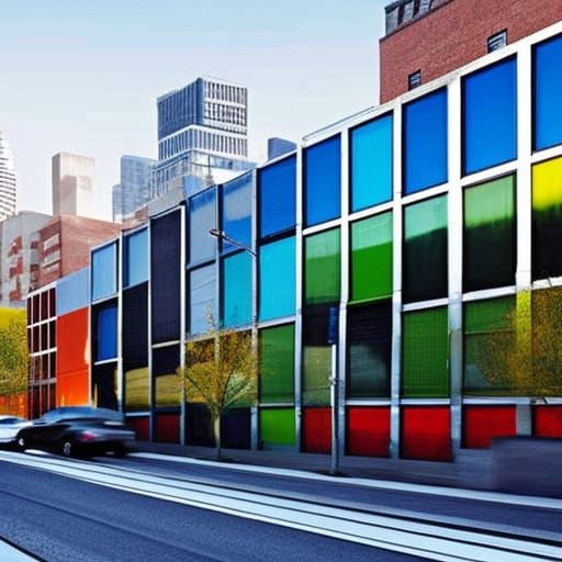 Colorful Modern Urban Cityscape