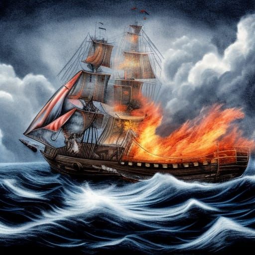 Fire at sea!