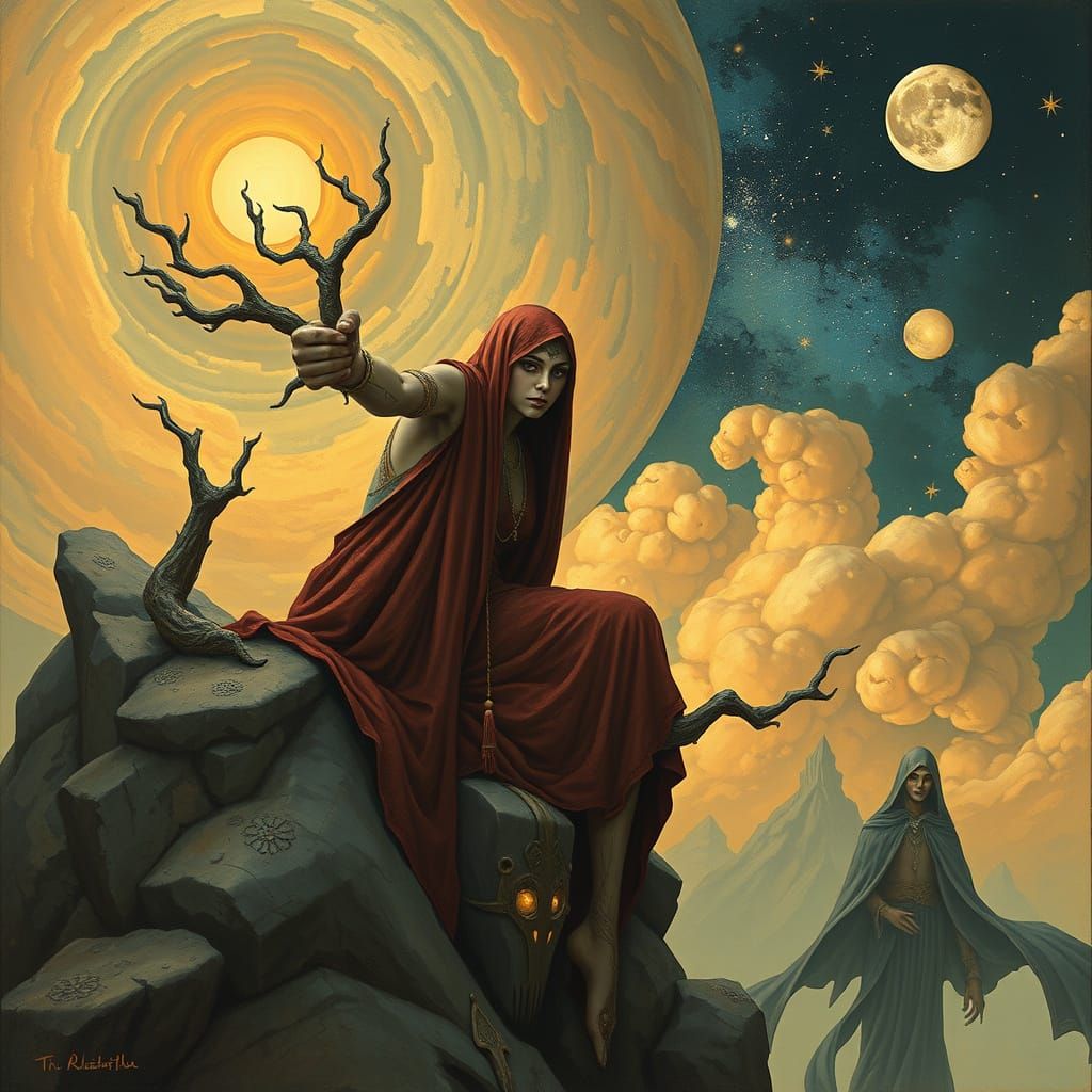 Surreal Character in Visionary Dark Fantasy Style