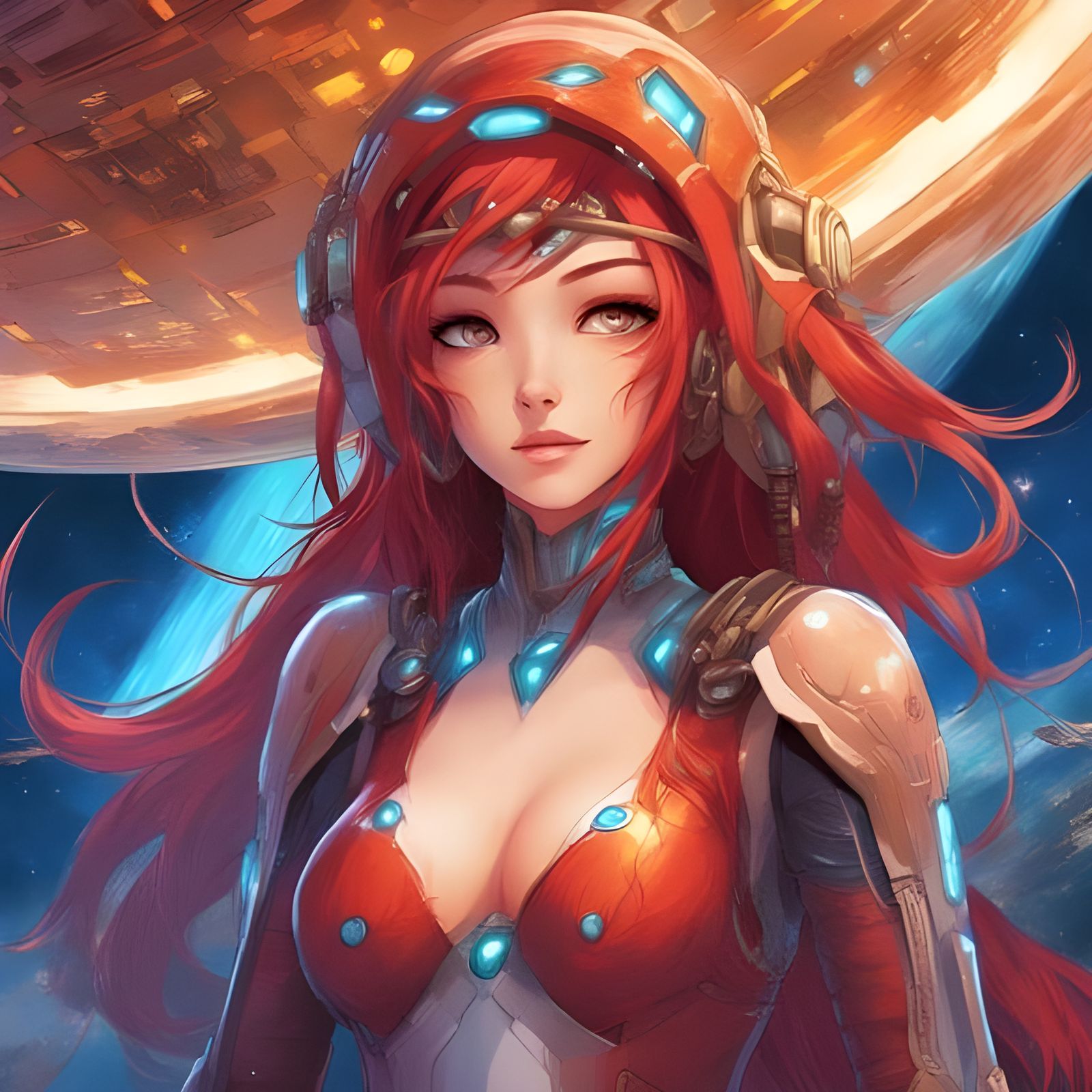 Beautiful Alien Woman with Bioluminescent Hair