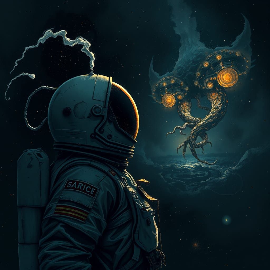 Astronaut Gazing into the Cosmos: Existential Dread