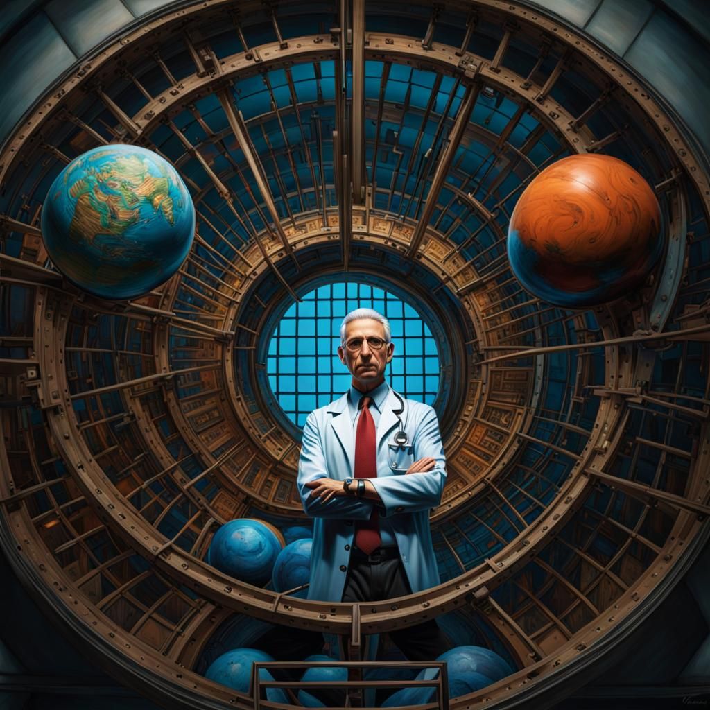 Antony Fauci in Astral Jail, Art Deco Style