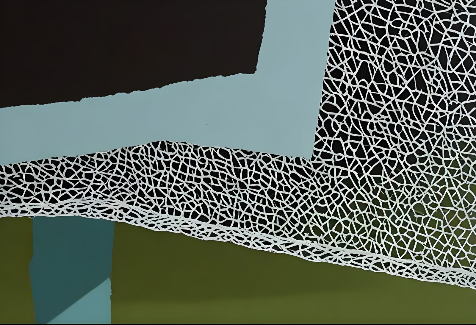 Layered Netting Forms in Abstract Composition