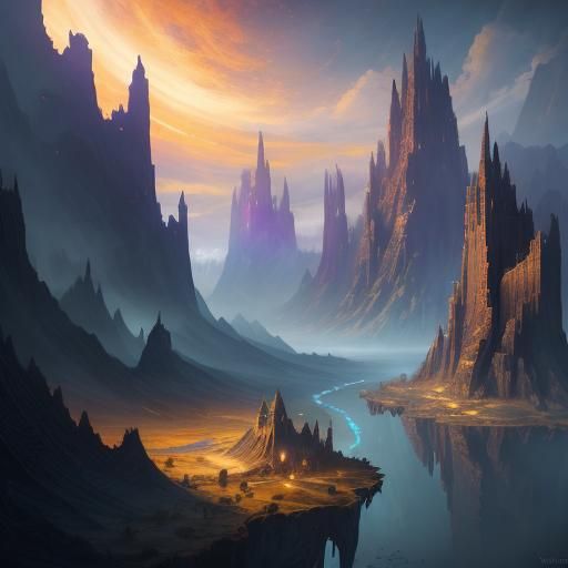 Fantastical Matte Painting in Deep Color, 8K Resolution