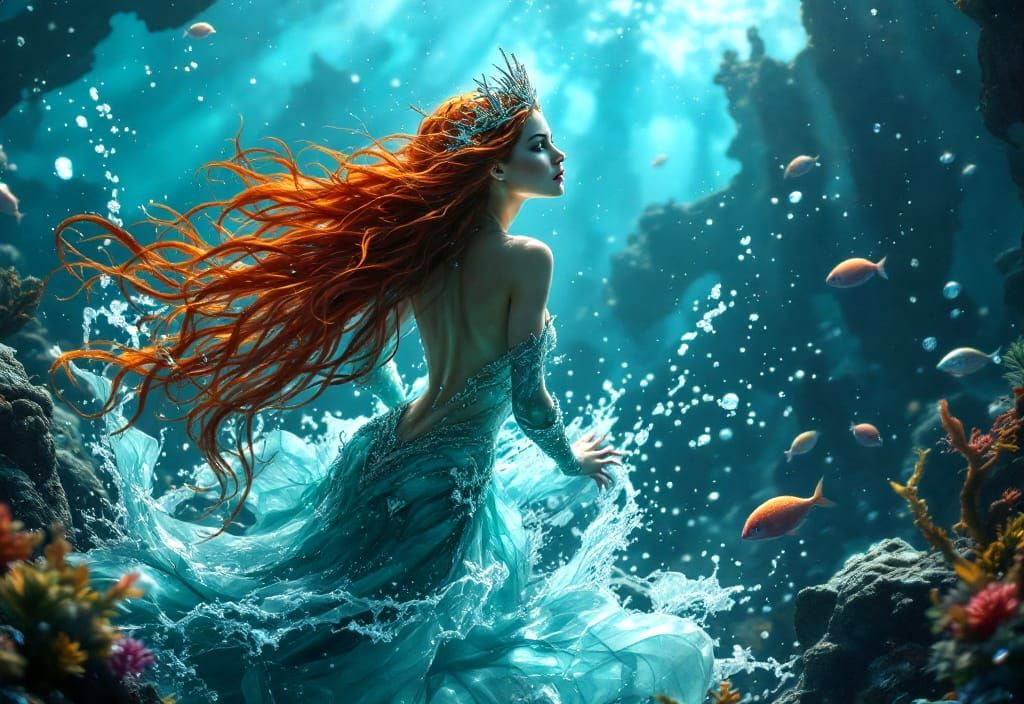 Mera, Princess of Atlantis: Hyperrealistic Underwater Portra...