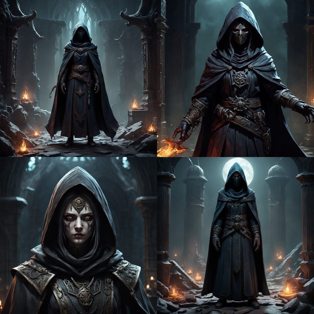 Ethereal Cultist Maiden in Dark Fantasy Realm