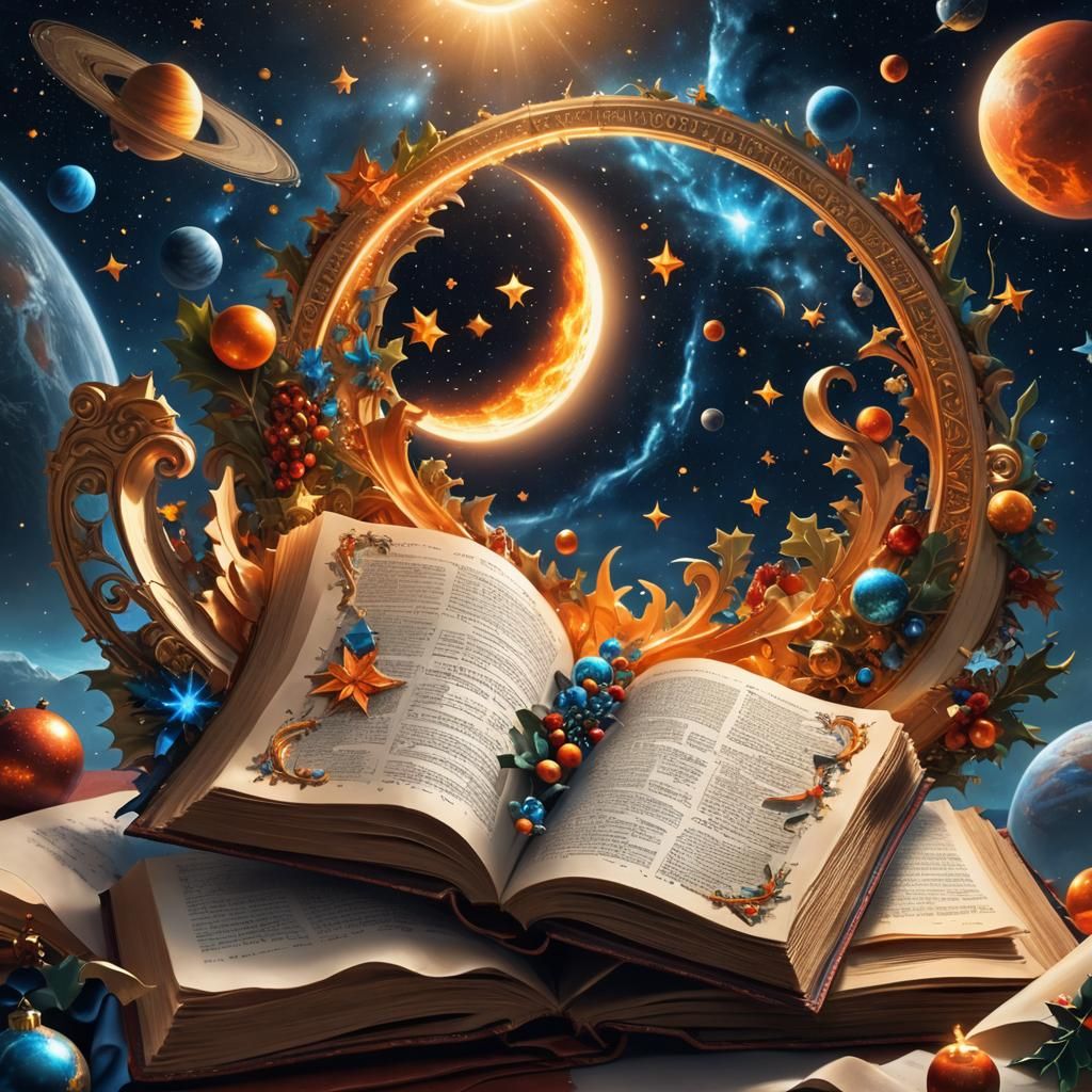 Biblical Fantasy Christmas Scene in Space