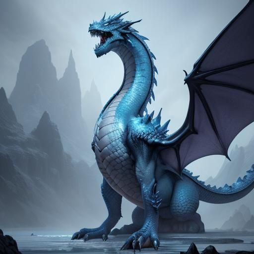 Detailed Ice Dragon Matte Painting