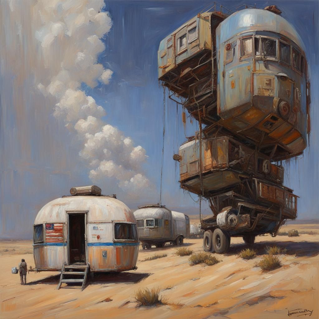 Trailers of Singularity: Oil Painting