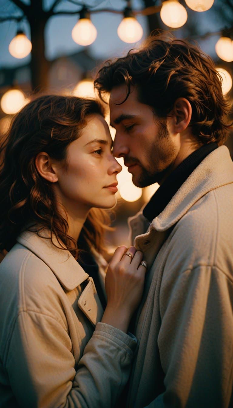 Intimate Analog Portrait of a Warm Embrace