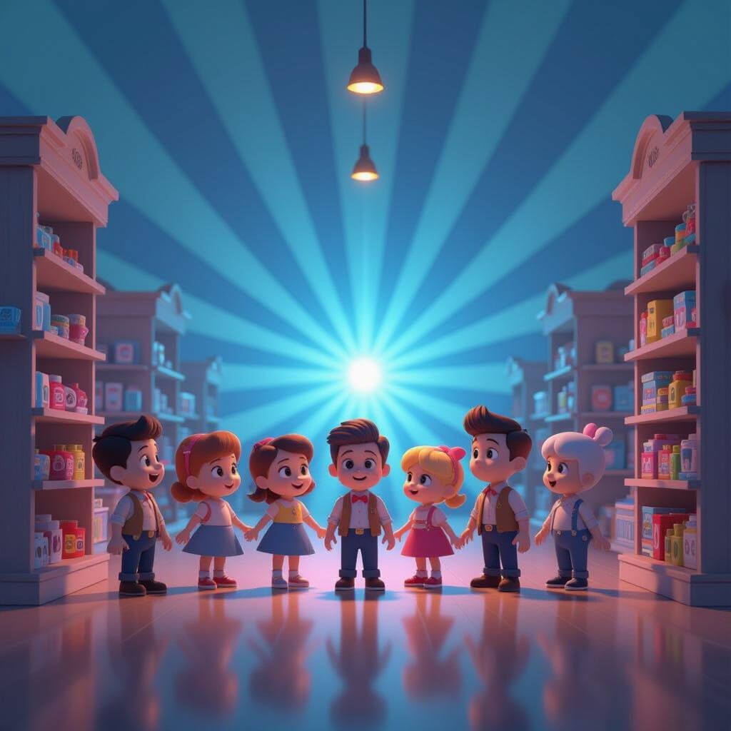 Animated Toys Come Alive in Toy Store at Night