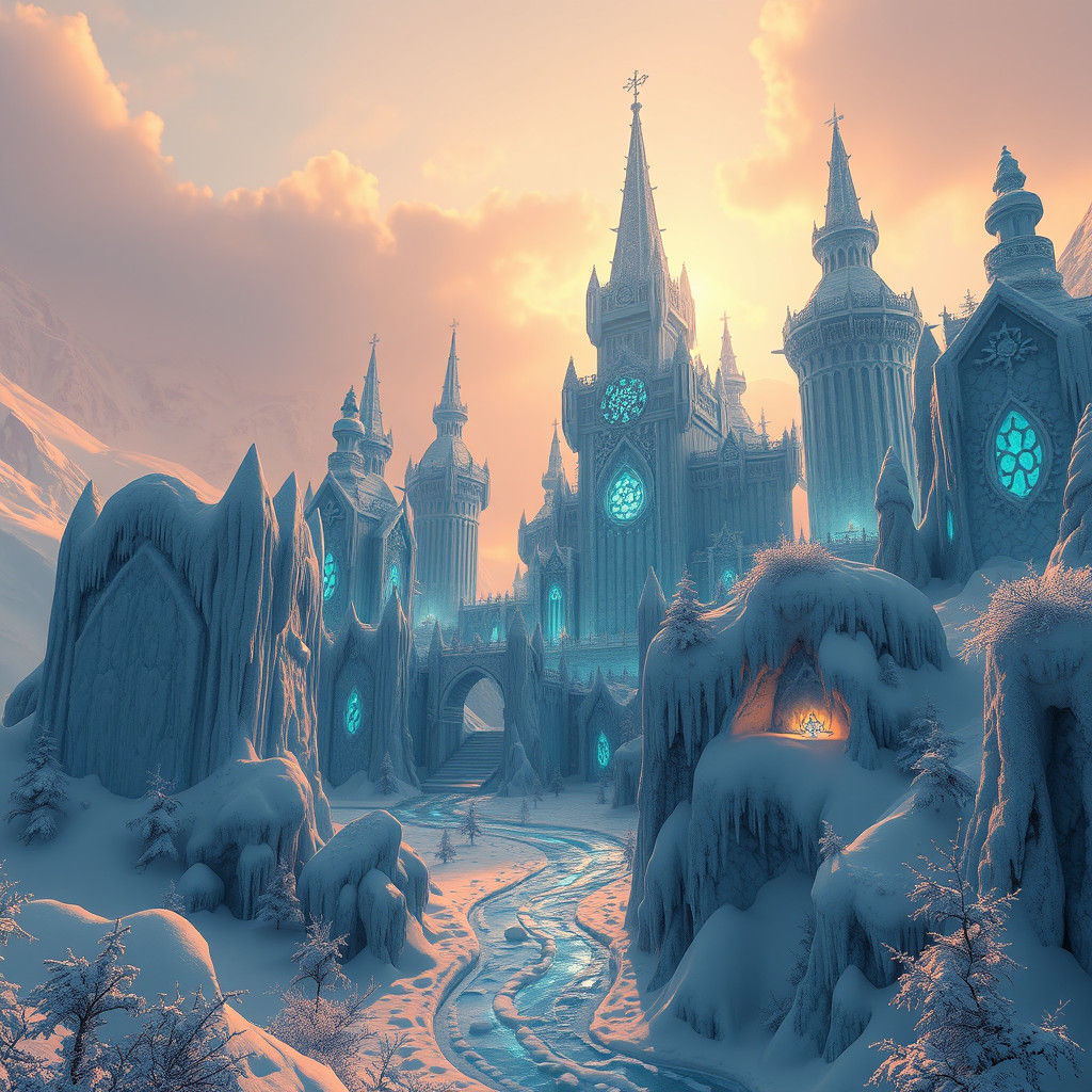 Crystal Ice Palace in Winter Wonderland