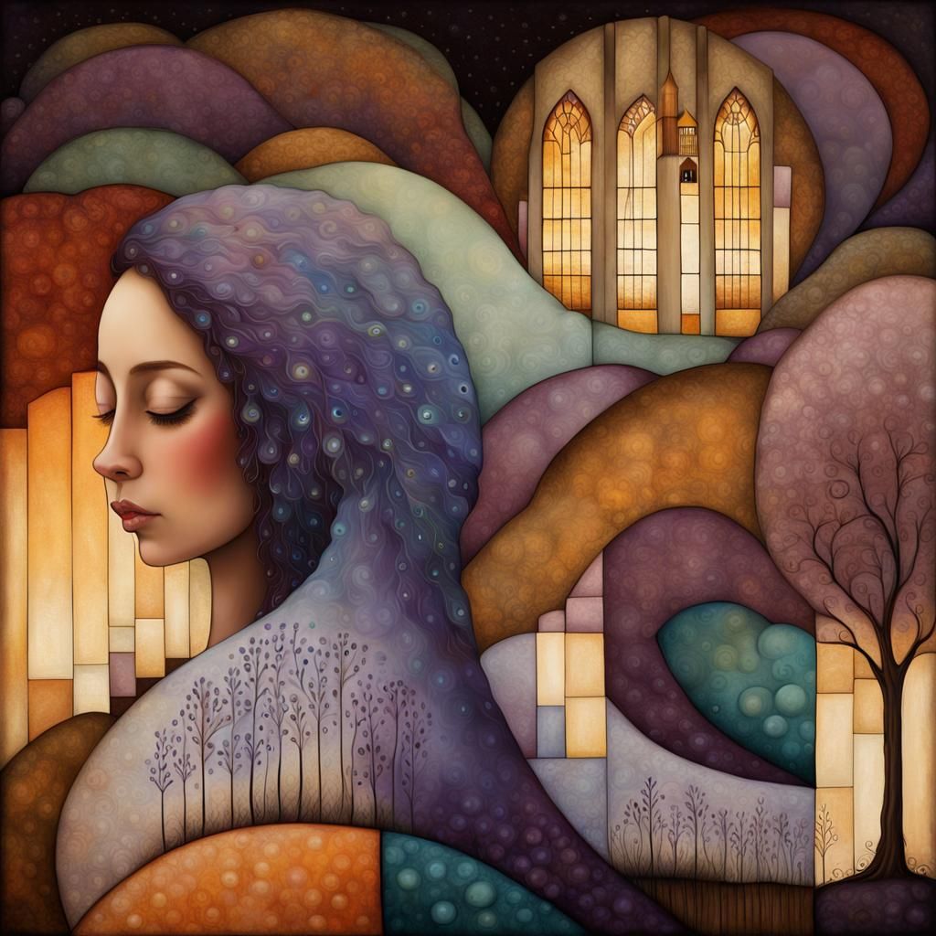 Lavender Dreamscape: Rolling Hills in Bold Color