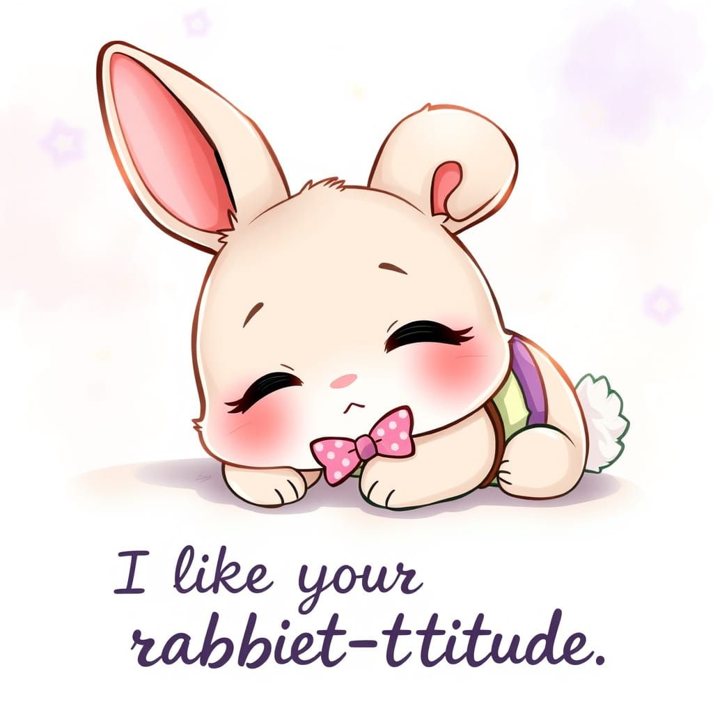 Chibi Anime Rabbit with Whimsical Charm