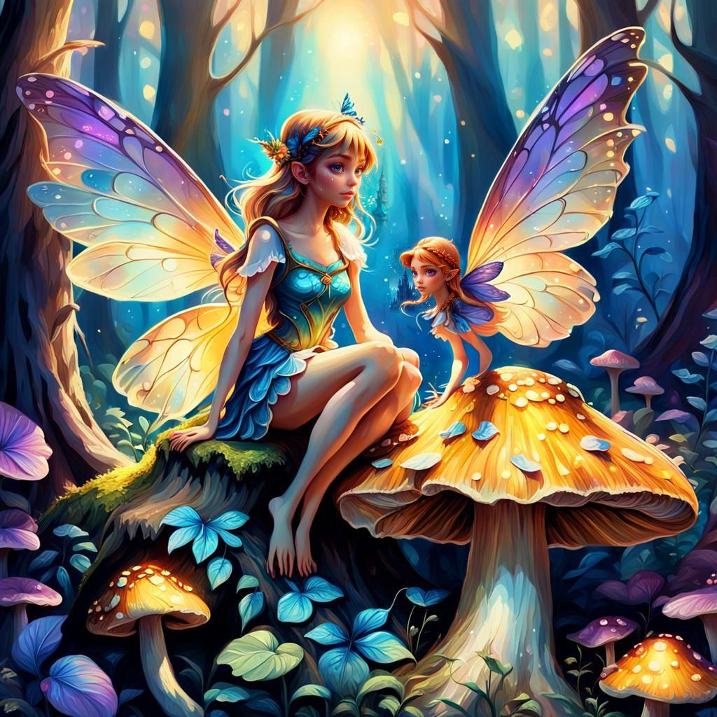 Delicate Fairy in Enchanted Forest