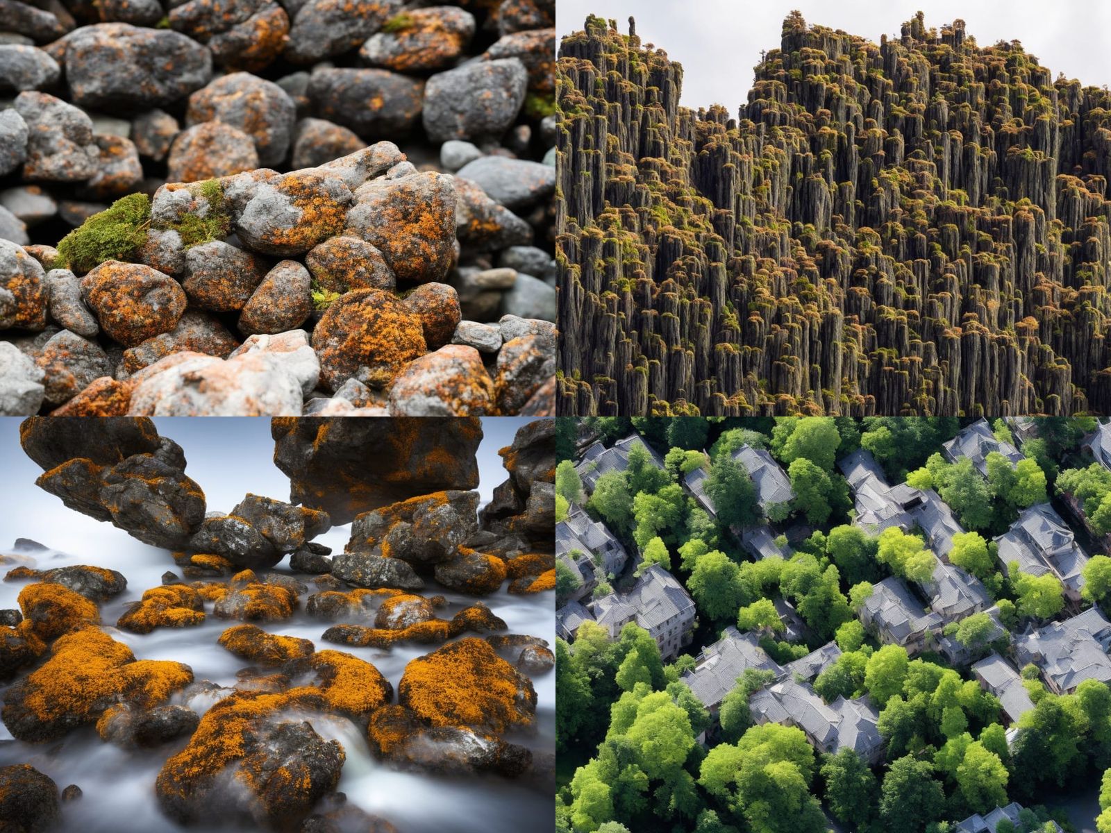 Surreal Crowd Scene with Fractal Elements