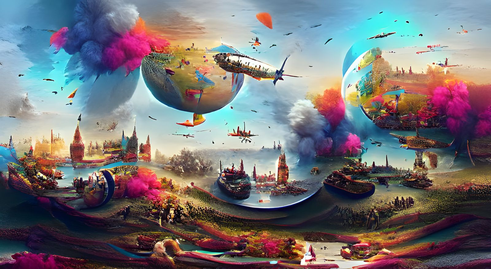 World War 3 Panorama: Detailed 8K Illustration
