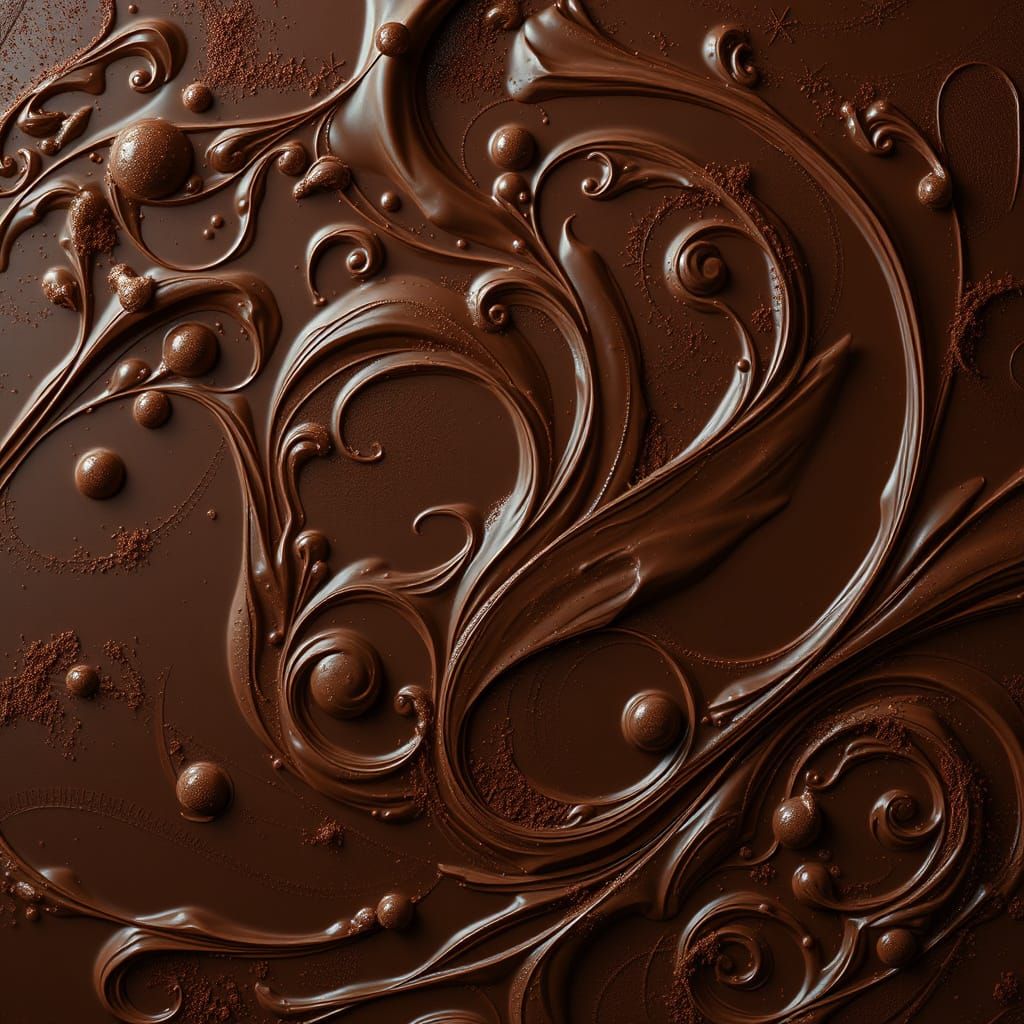 Velvety Chocolate with Swirling Patterns, Digital Art