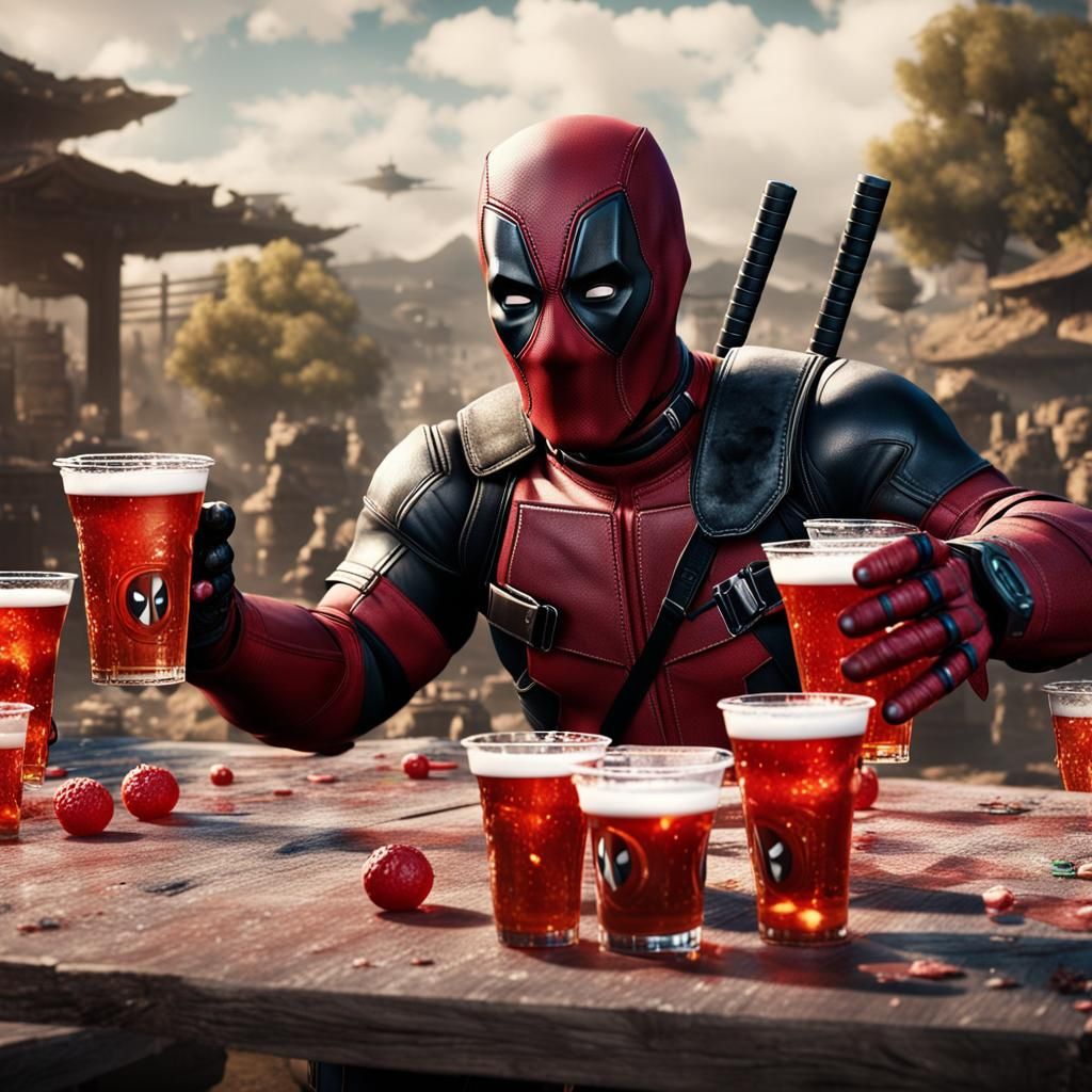 Deadpool and Daenerys Play Beer Pong