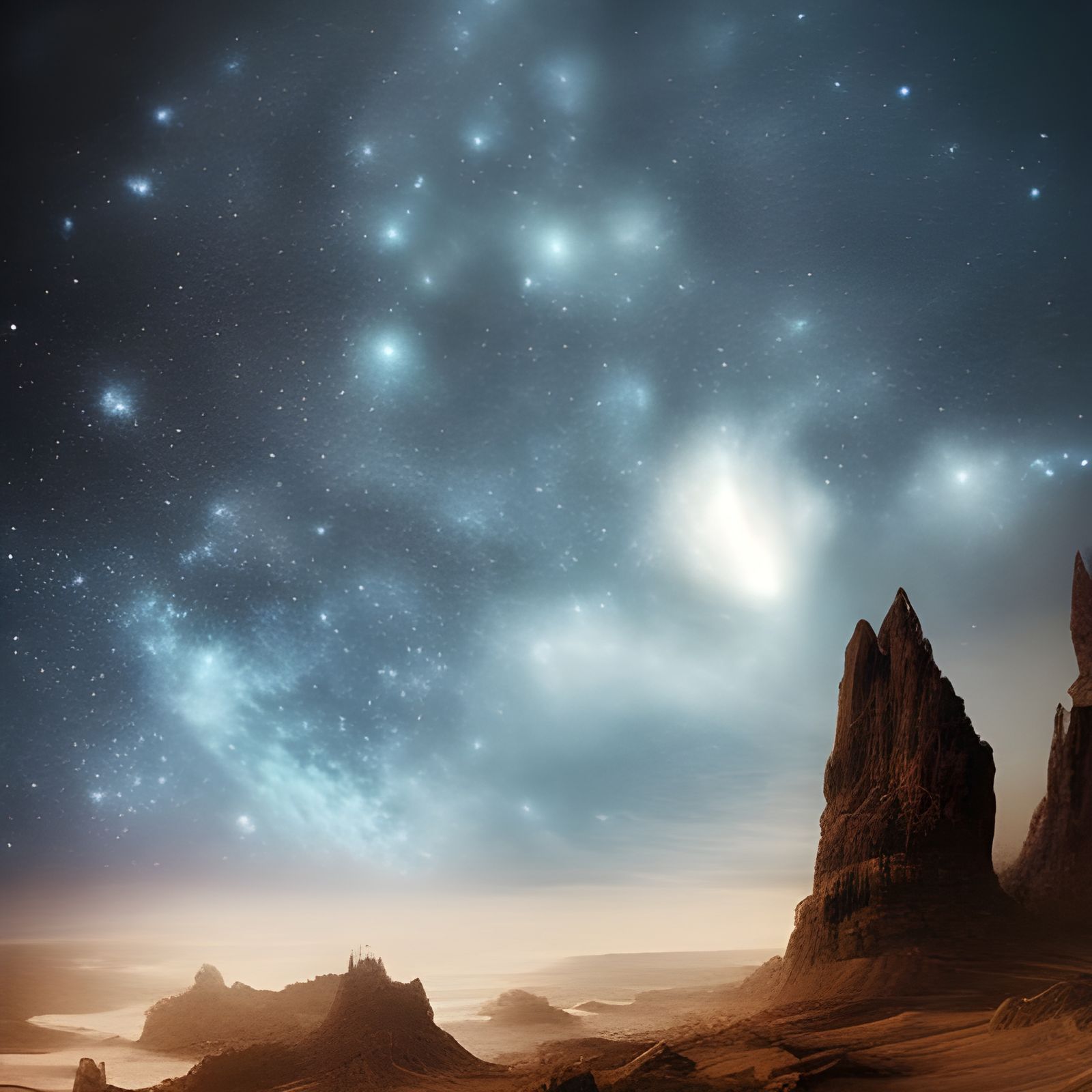 Epic Milky Way Night Sky Digital Matte Painting
