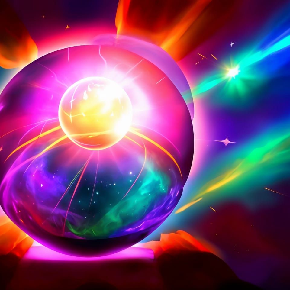Surreal Cosmic Laboratory with Planetary Glass Crystal Ball ...