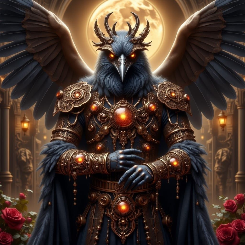 Evil Steampunk Crow: Epic Digital Matte Painting