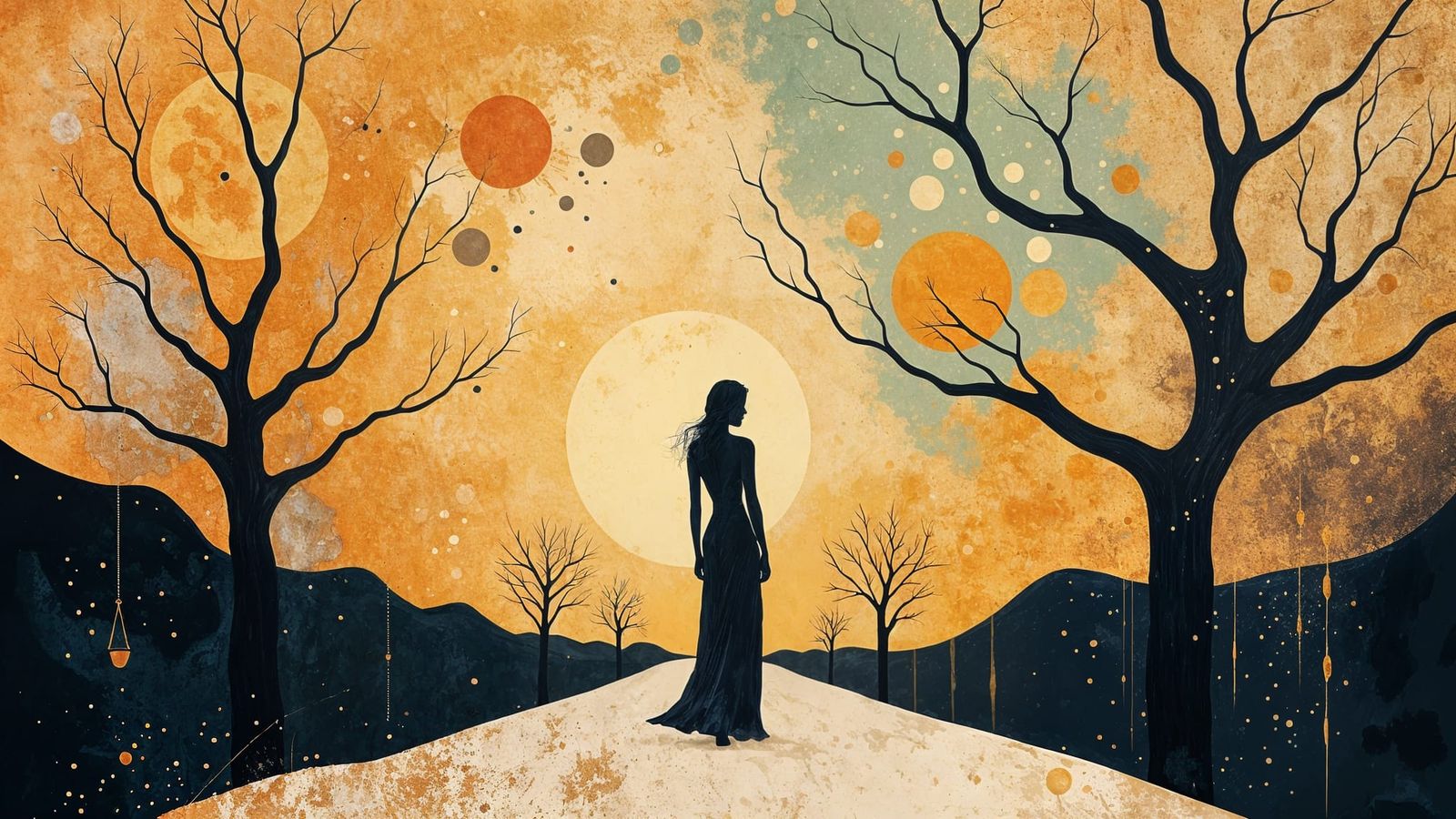 Surreal Woman Walks to Freedom: Abstract Digital Art