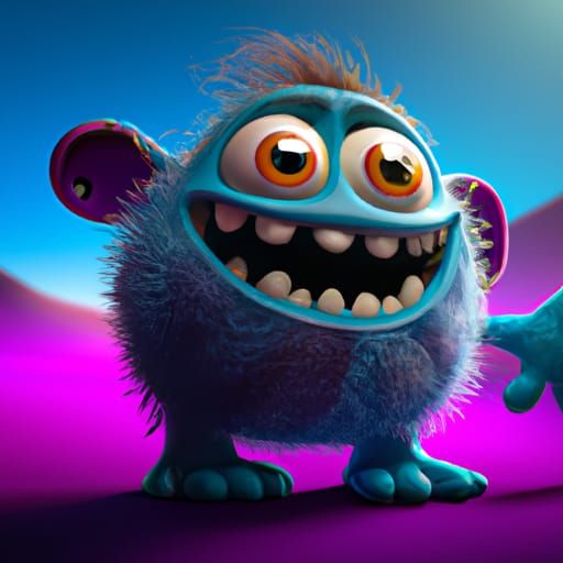 Pixar Style Tickle Monster Concept Art