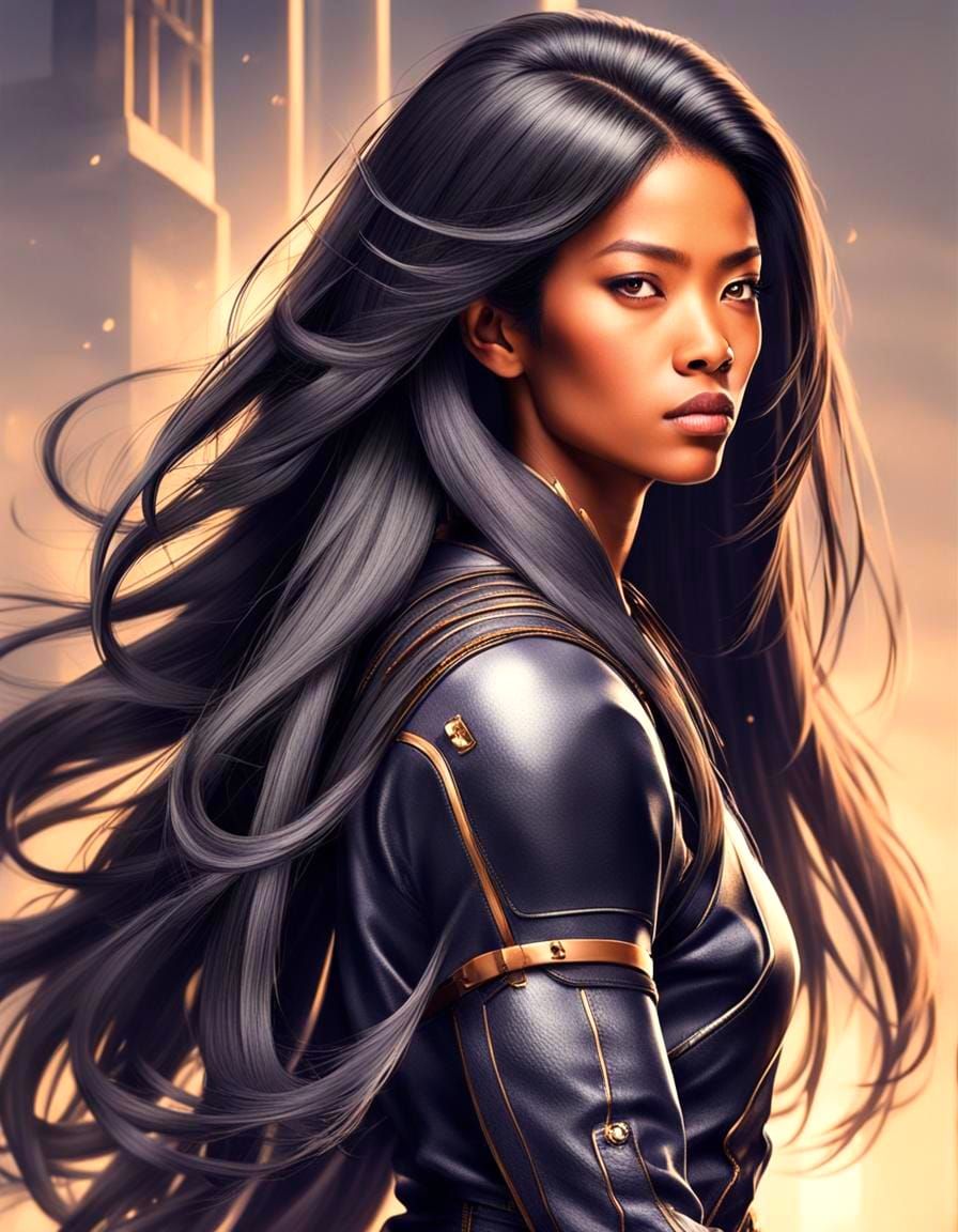 Striking Portrait of a Strong Afro-Asian Woman