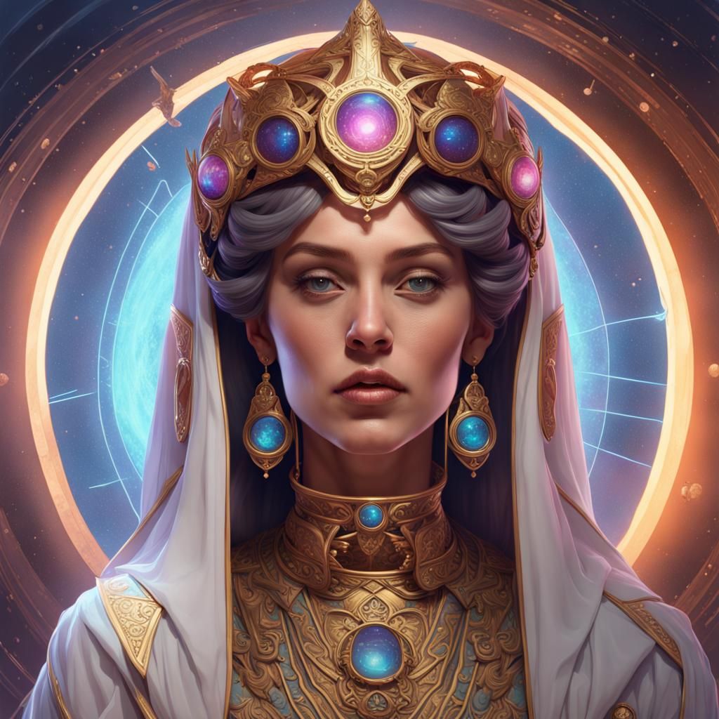 Theodora in Space: Hyperdetailed Digital Portrait