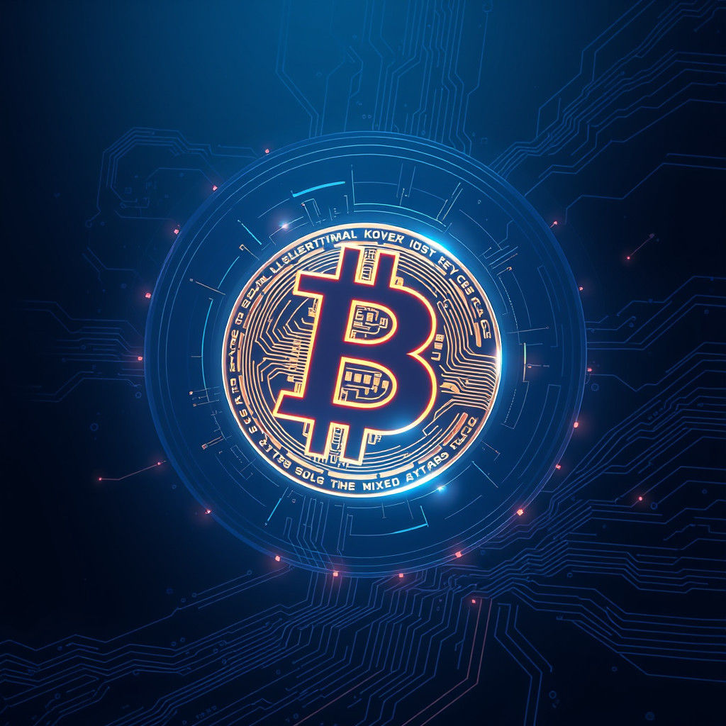 Futuristic Bitcoin Symbol in Sci-Fi Style