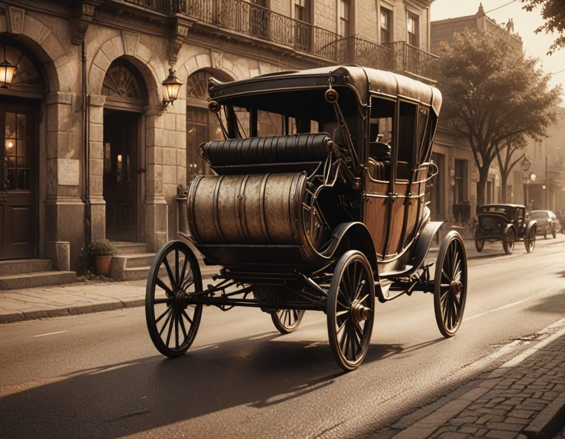 Fantasy Horse Buggy in Sepia Tones