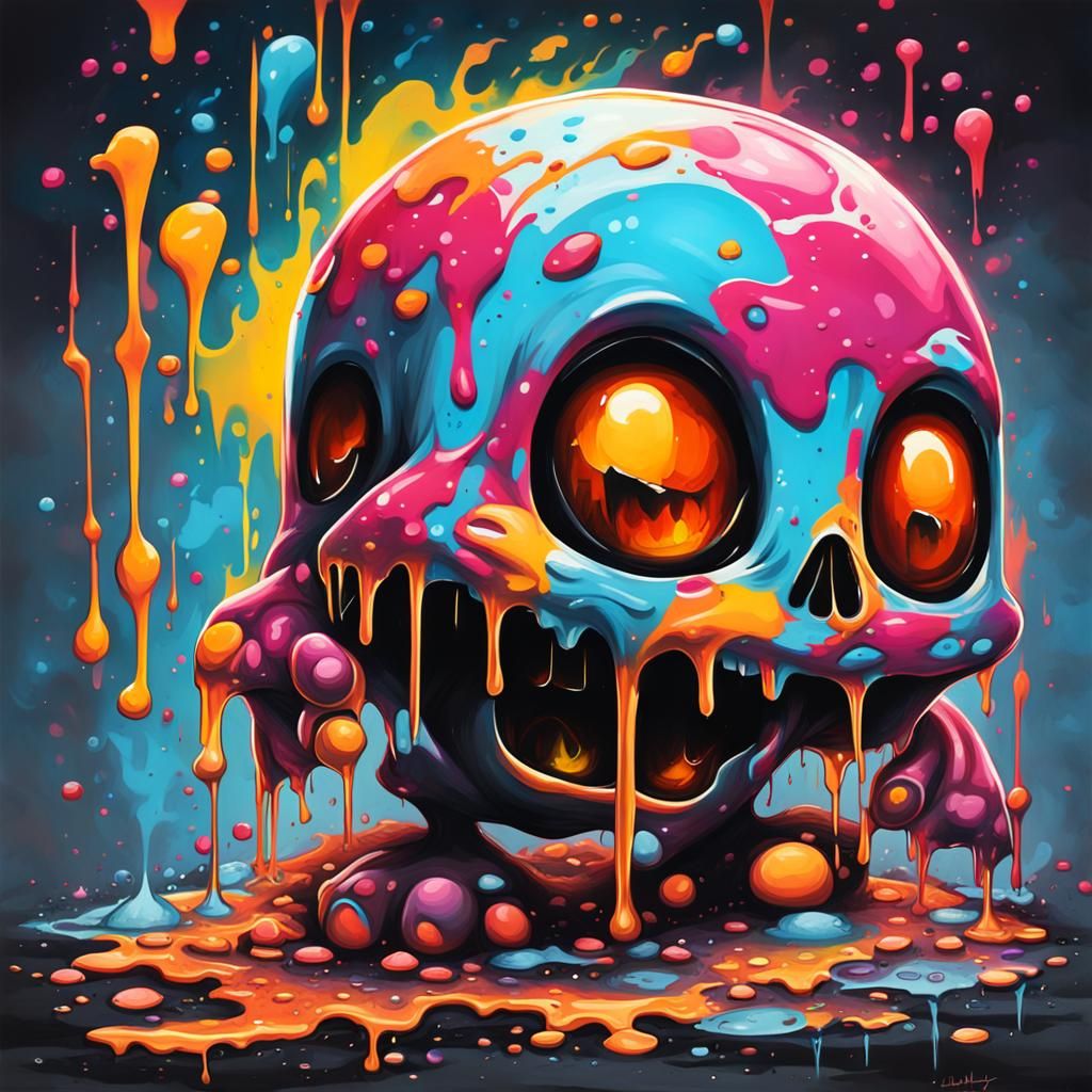 Colorful Graffiti Art in Polychromatic Style