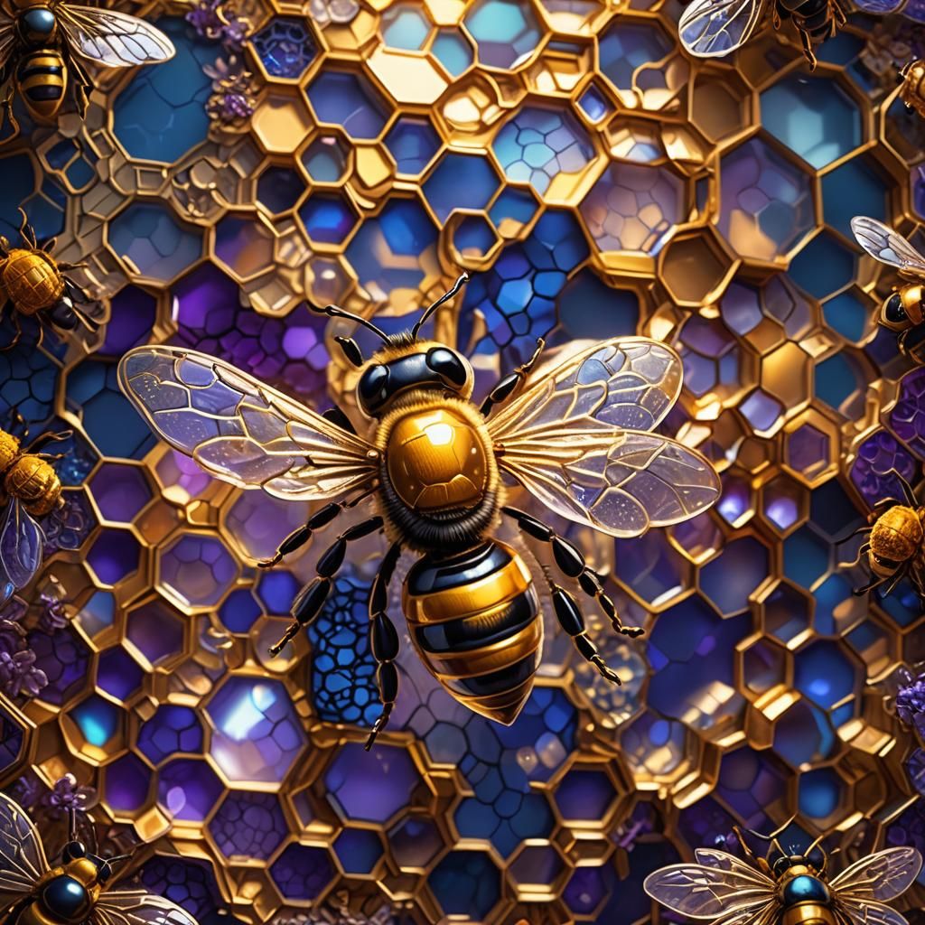 Glass Bee in Translucent Digital Art