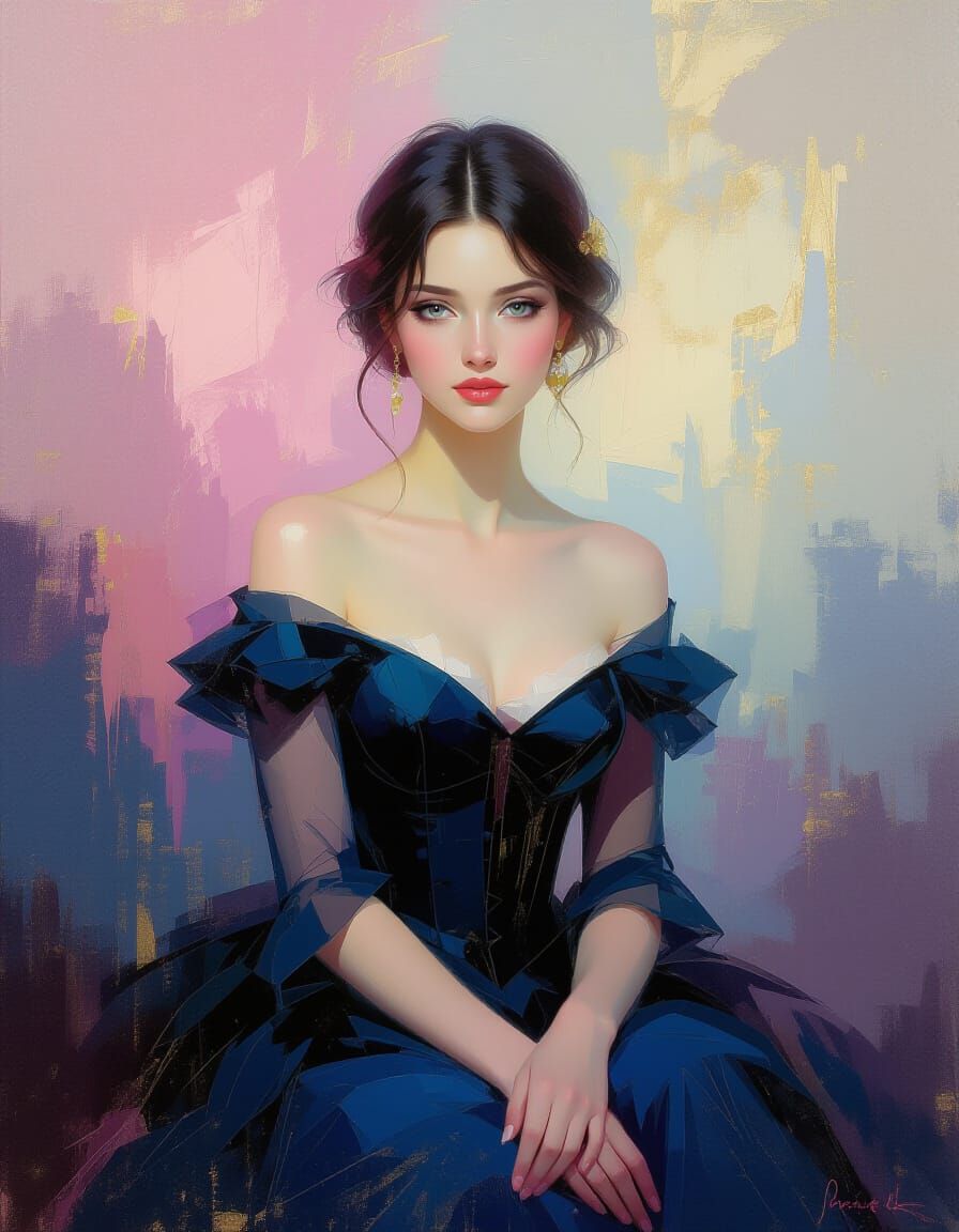 Impressionistic Painting with Radiant Colors and Soft Brushw...