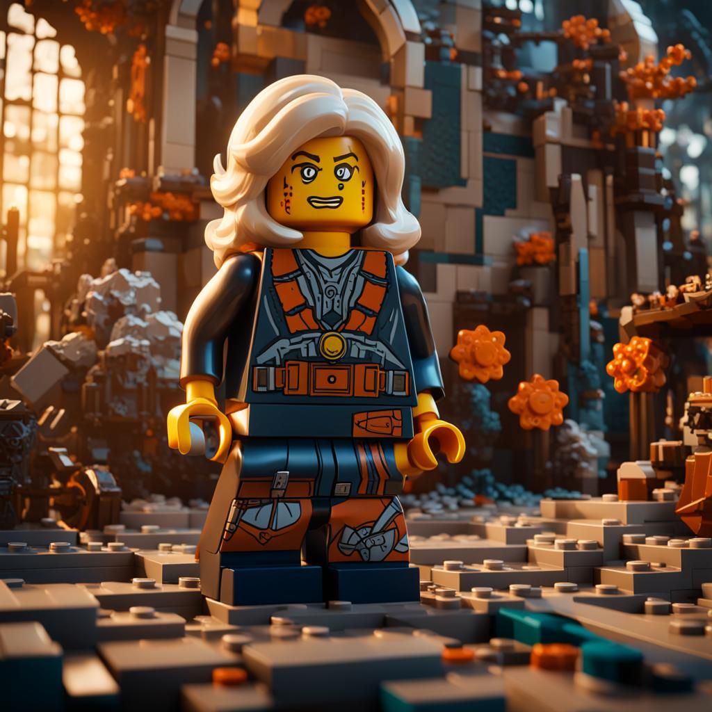 Lego Diane Foxington: Detailed Matte Painting