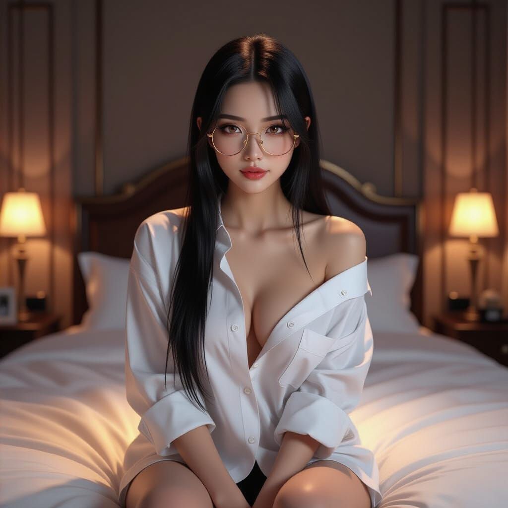 Anime Woman with Wet Hair in Rembrandt Lighting