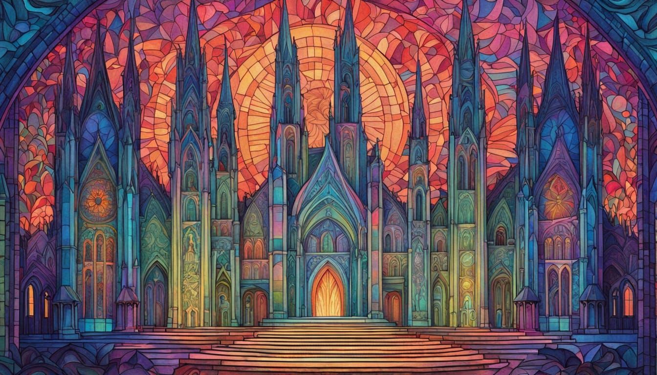 Cyberpunk Moon King in Neon Cathedral