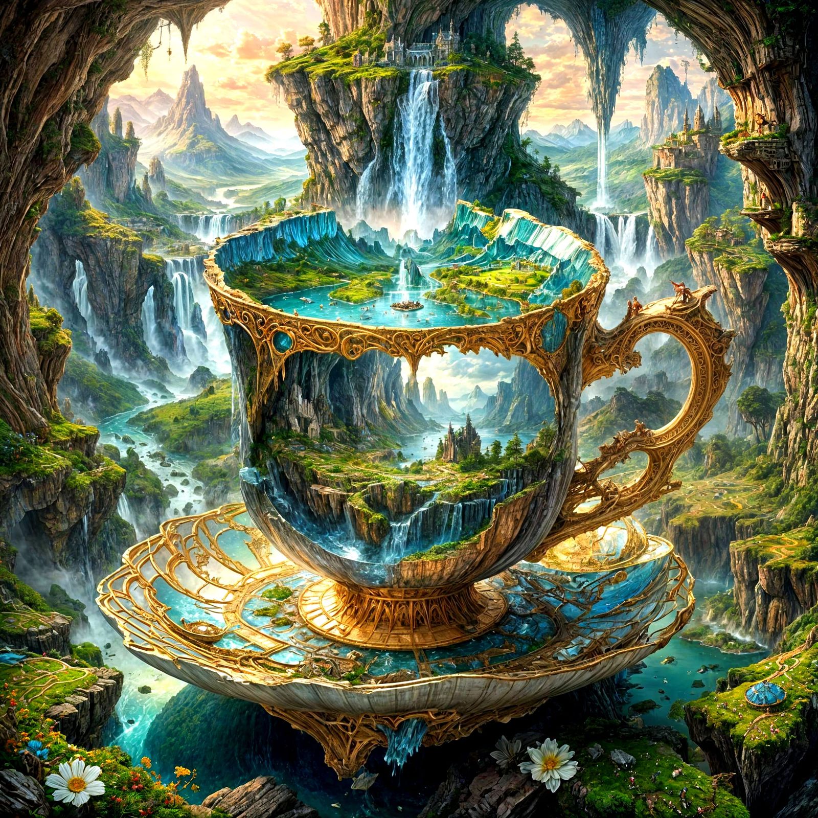 Fantasy Kingdom Inside a Broken Teacup