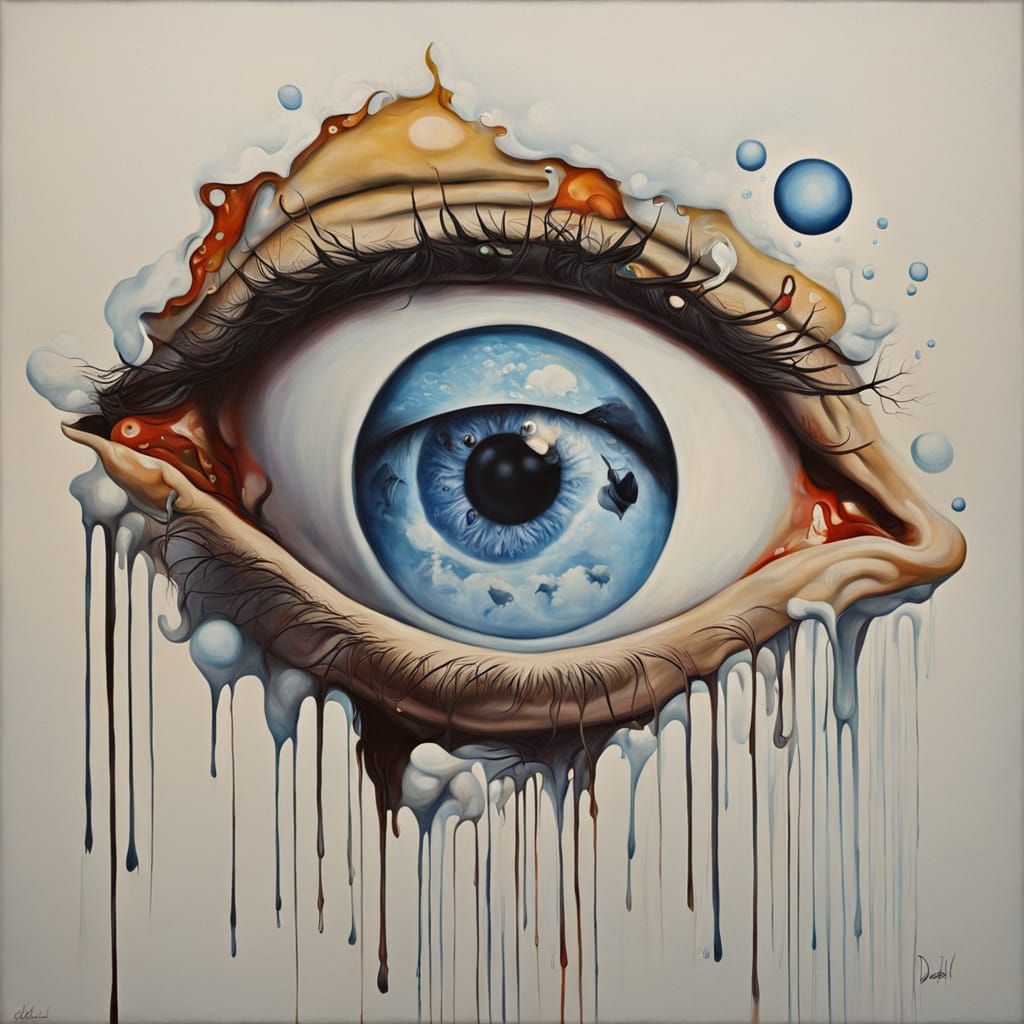 Surreal Dreamscape Emerges from Darkness as Oil Painting