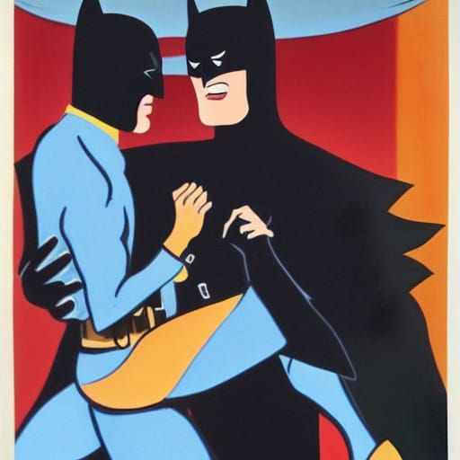 Batman and Elvis Tango: A Dada Art Fusion