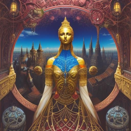 Psychedelic Oil Painting of Fractal Leaves in 8K