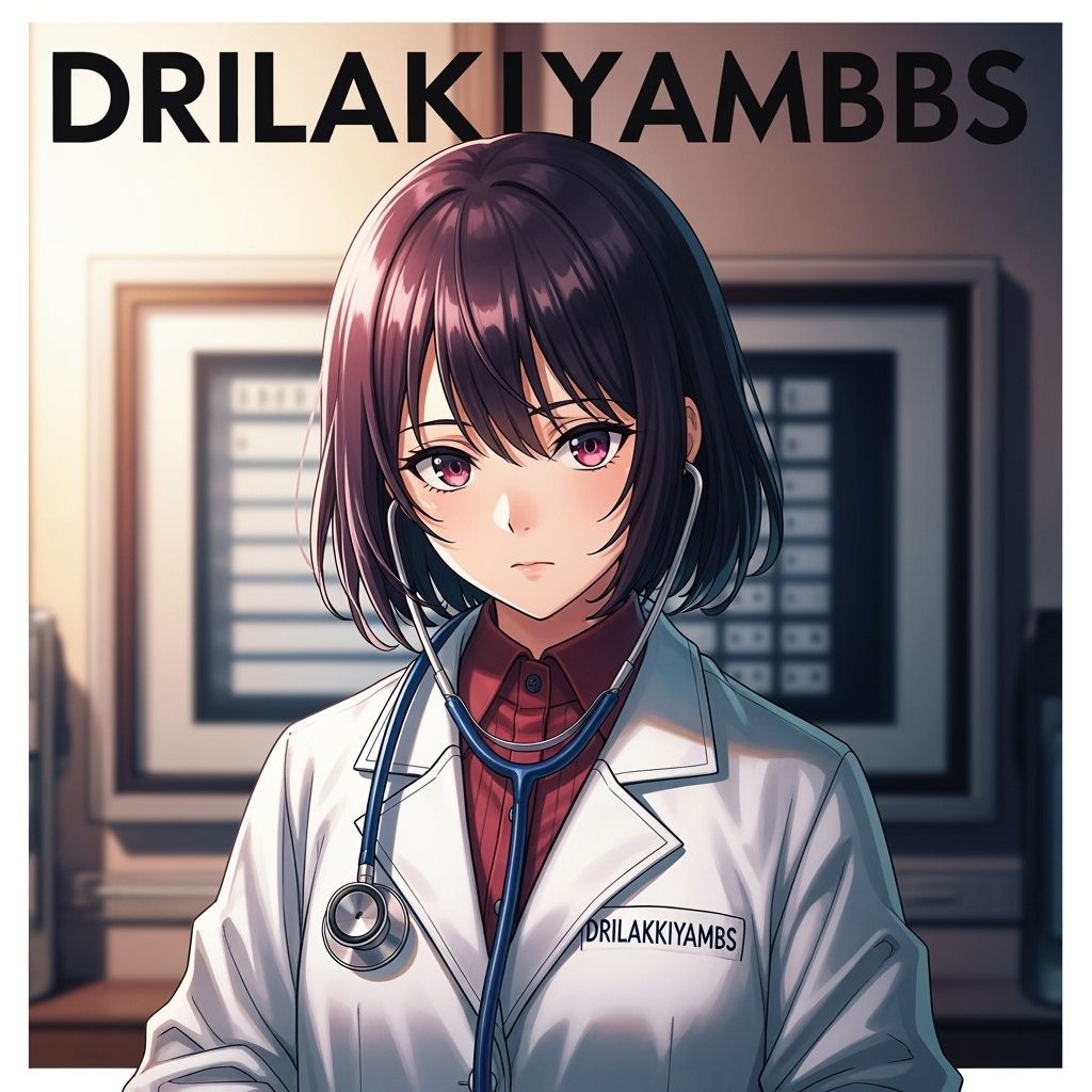 Mysterious Girl in Manga Style Medical Setting