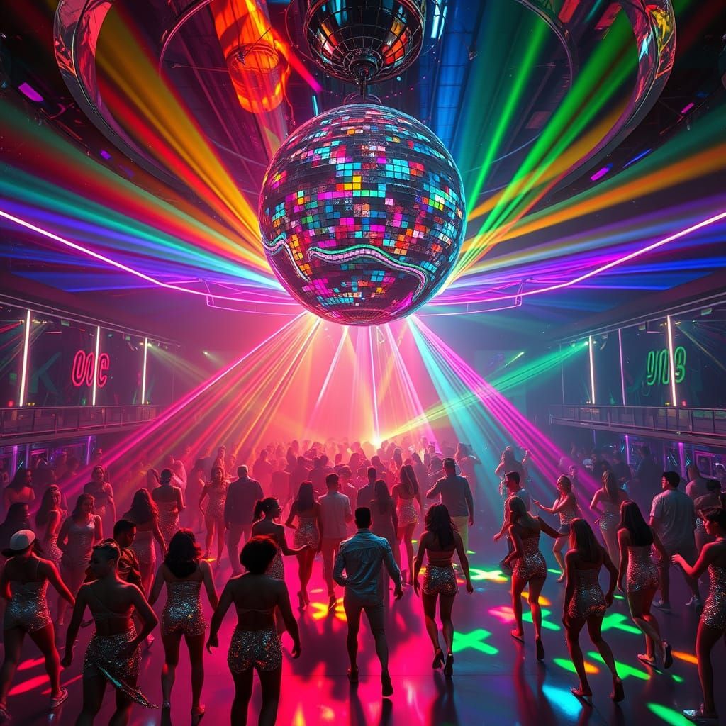 Ethereal Futuristic Nightclub Scene