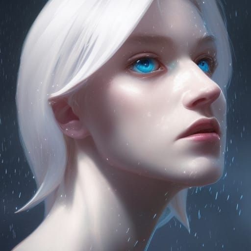 Hyperrealistic Albino Portrait in Artstation Style
