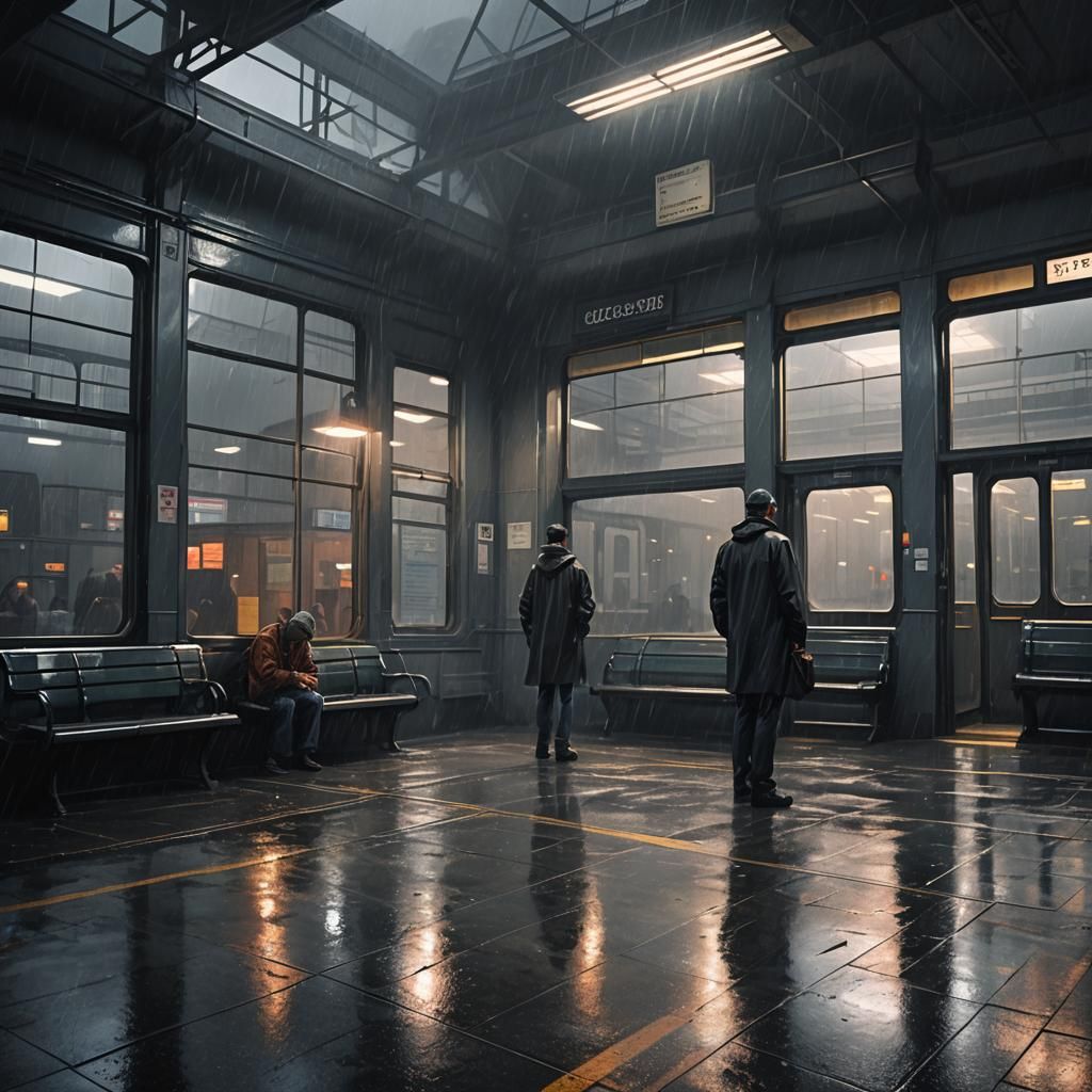 A dark, gloomy waiting room