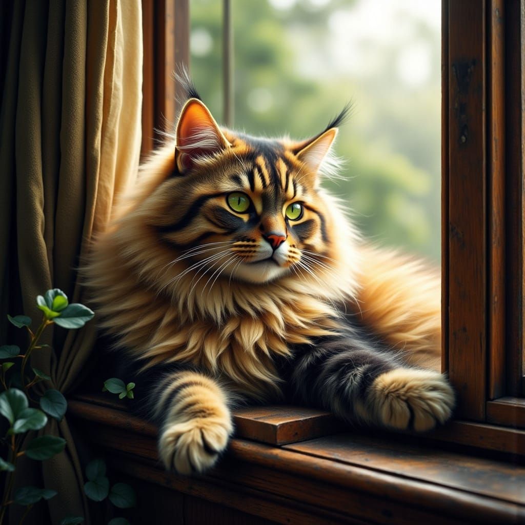 Ethereal Feline Beauty in Hyper-Realistic Light
